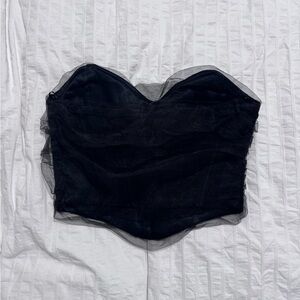 Zara Black Sheer Bustier Top